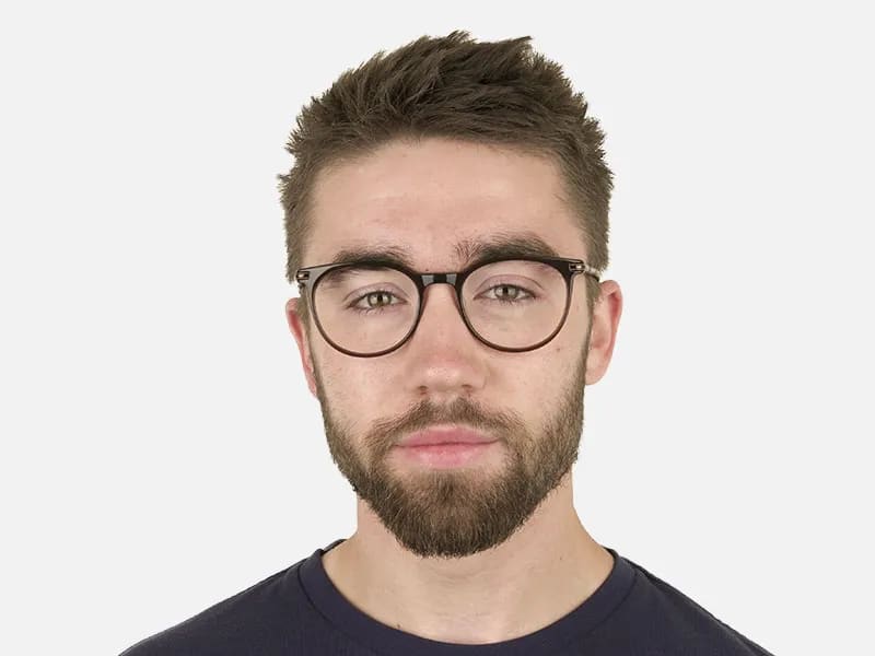 Dark Brown Round spectacles in Acetate - 2