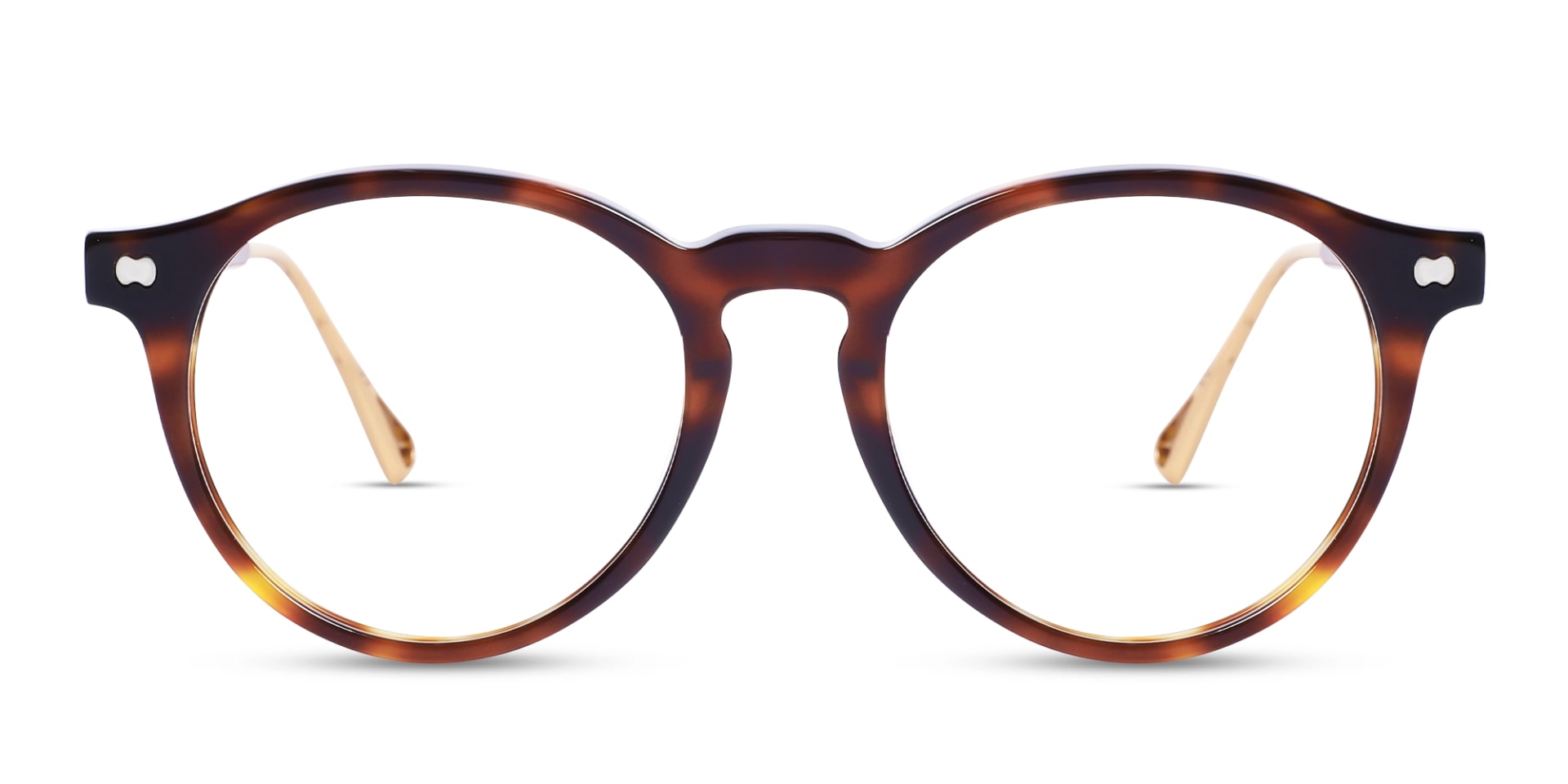 Tortoise Oval Keyhole Bridge Eyeglasses 1