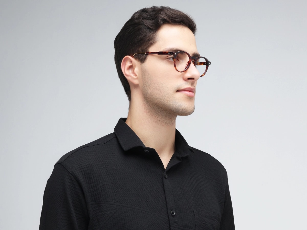 Tortoise Oval Keyhole Bridge Eyeglasses 43