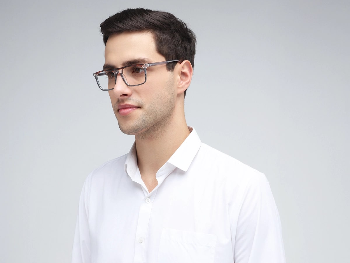 Crystal Tortoise Rectangle Glasses 42