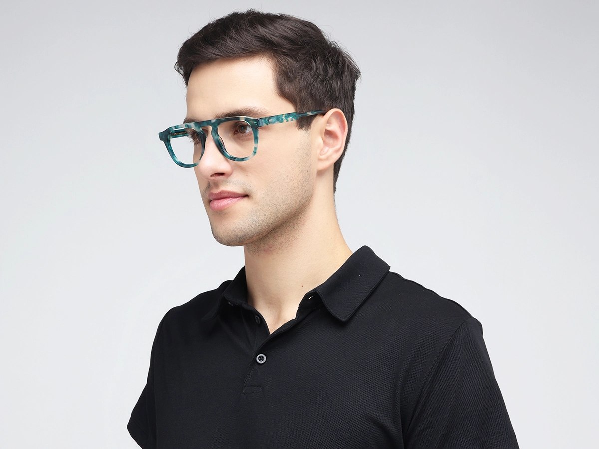 Teal Tortoise Eyeglasses 42