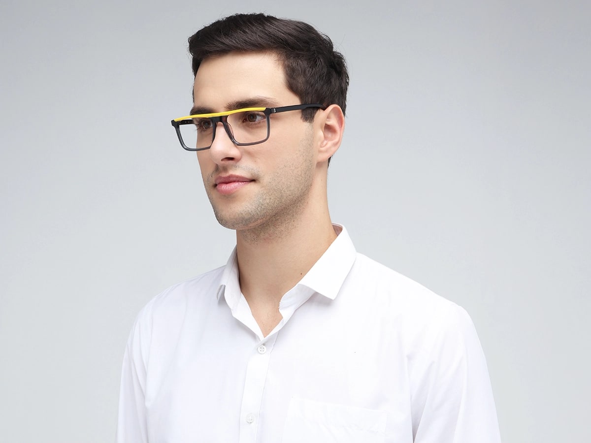 Crystal Smoke Grey Yellow Glasses 42