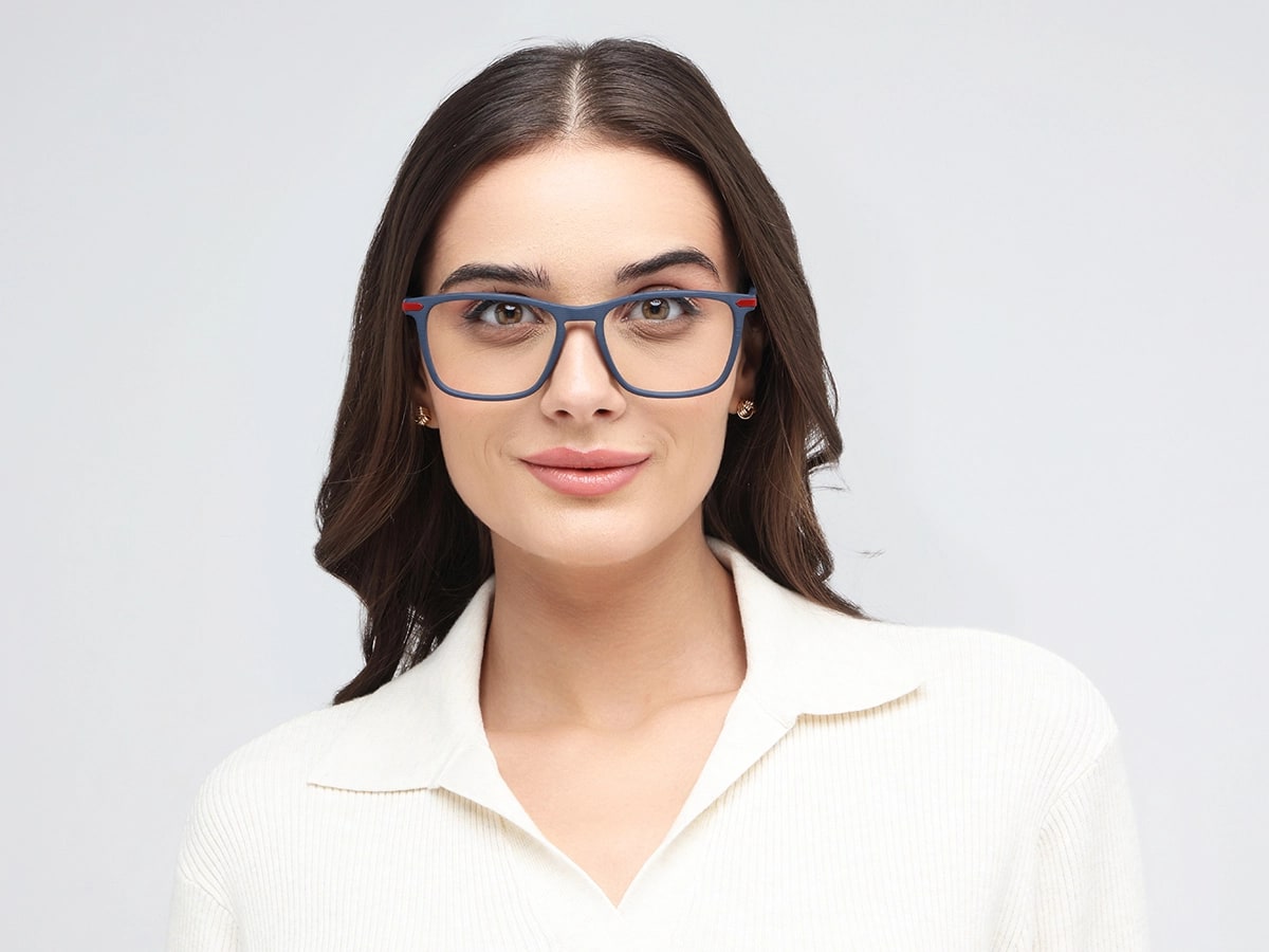 Matte Slate Grey Rectangle Glasses 51