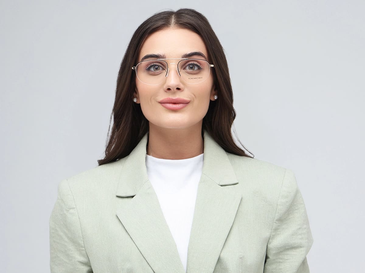 Black And Gold Metal Eyeglasses 51