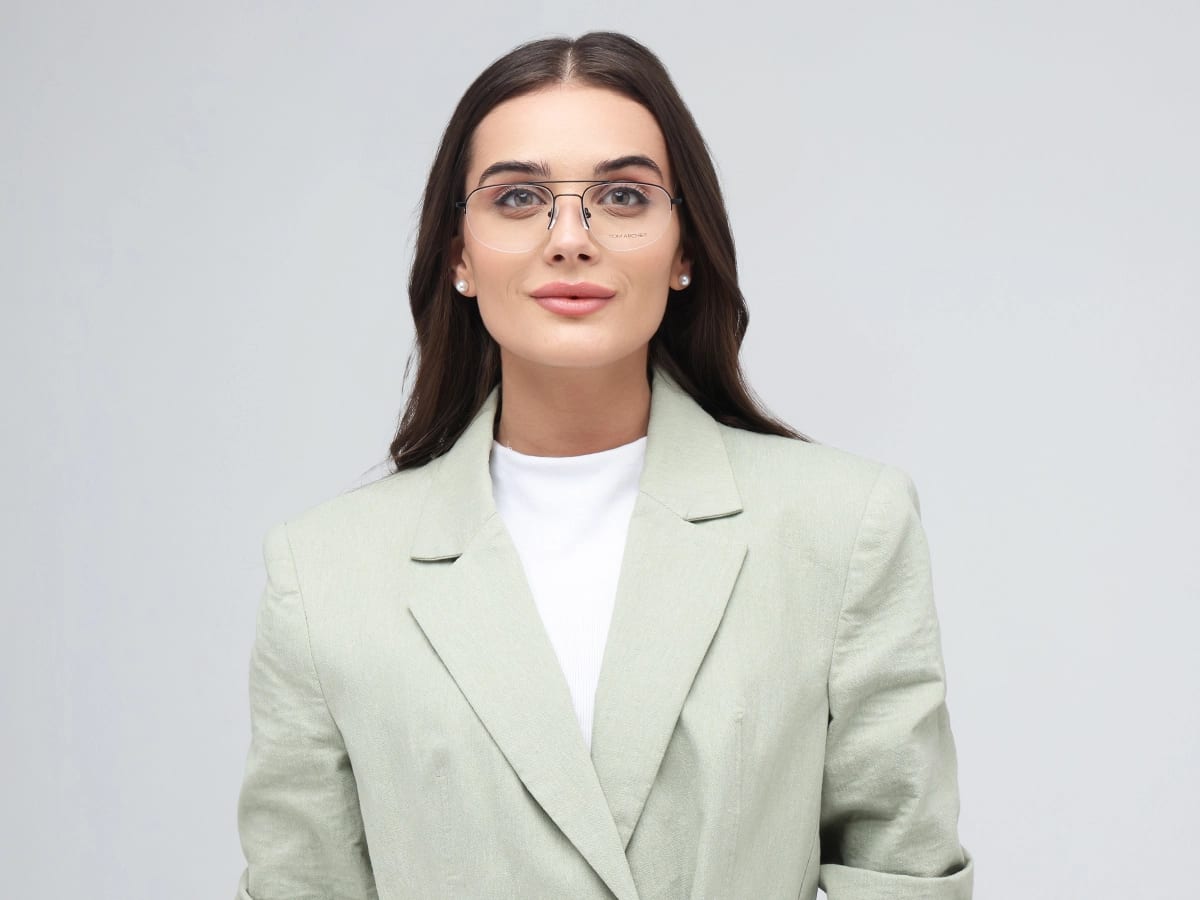 Black Square Double Bridge Glasses 51