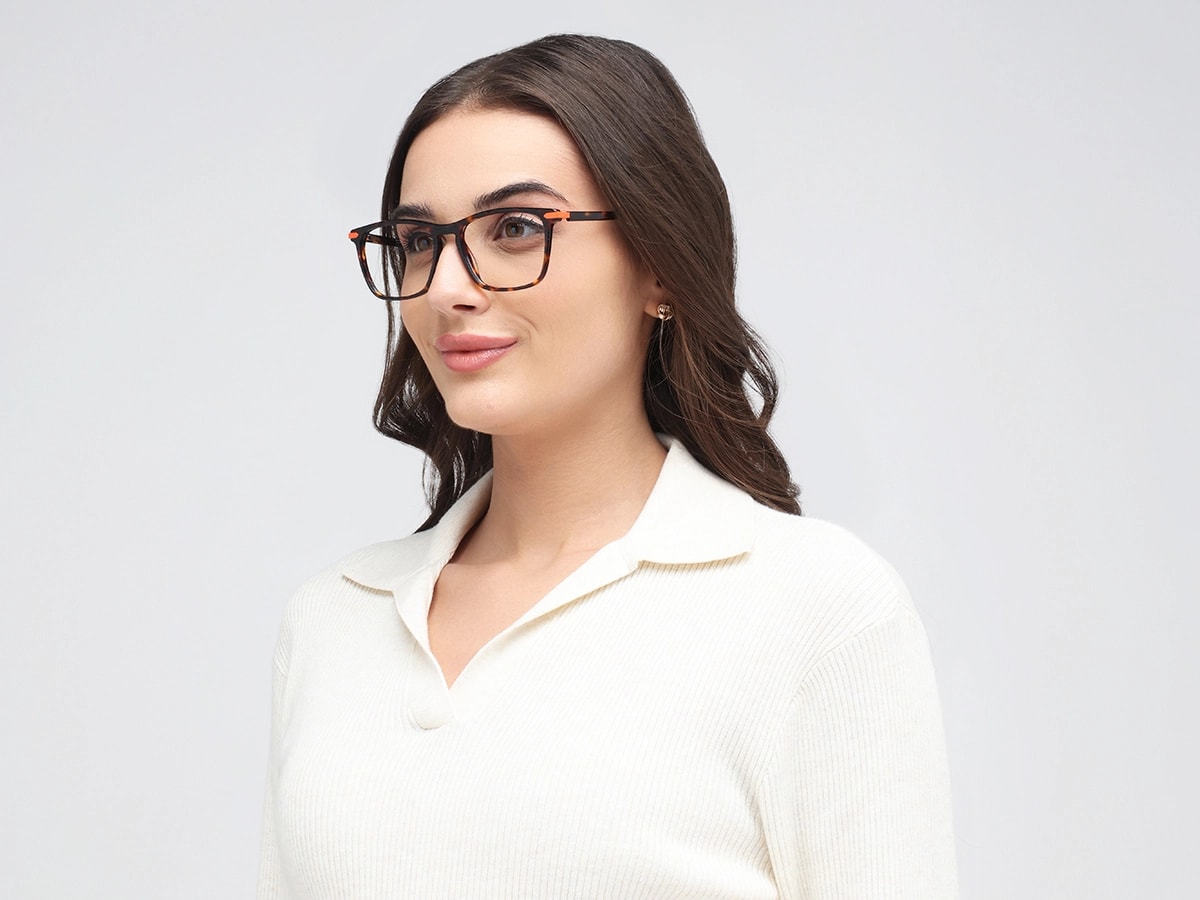 Tortoise Shell Rectangle Glasses 52