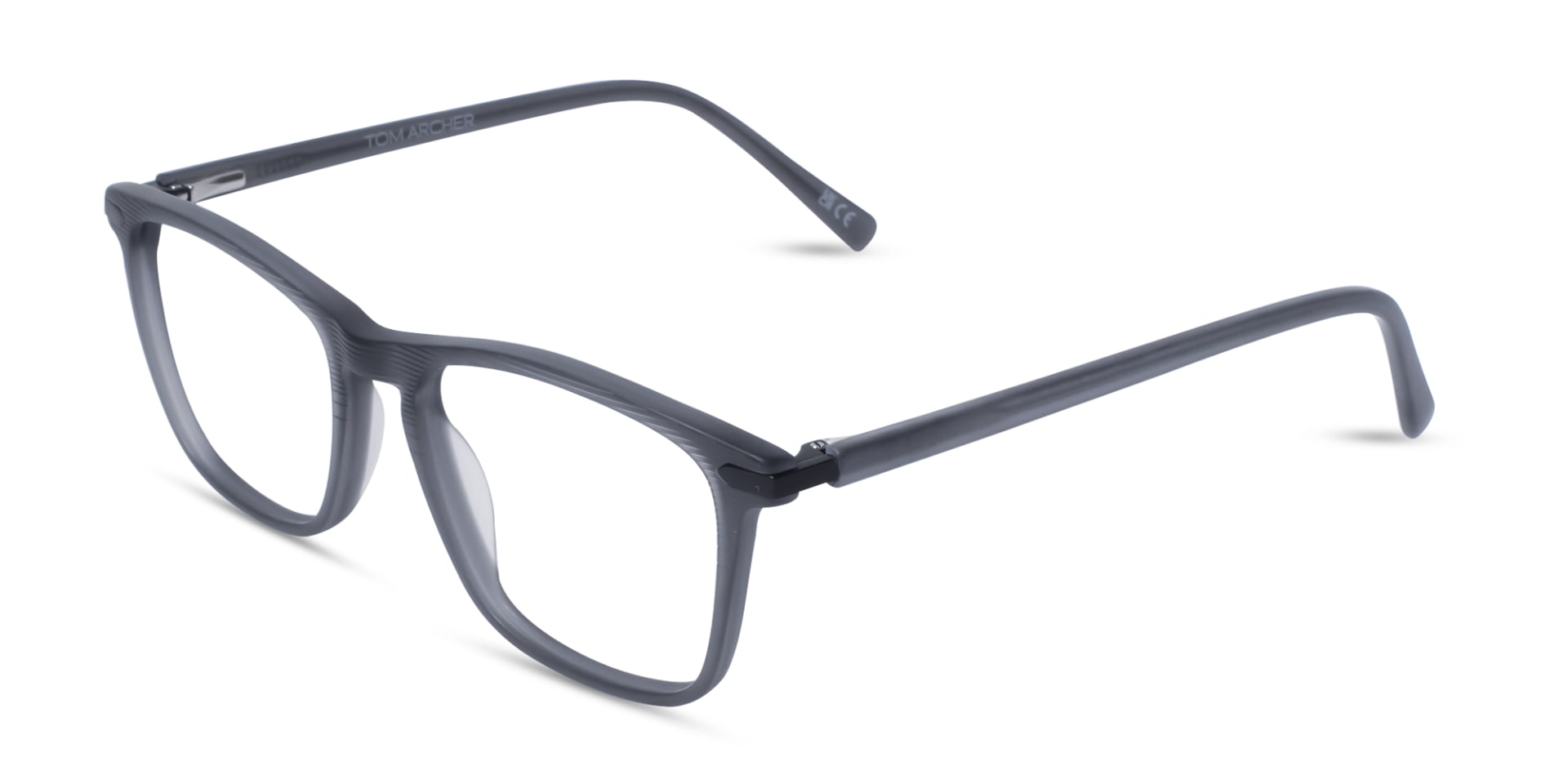 Matte Grey Rectangle Keyhole Glasses 3