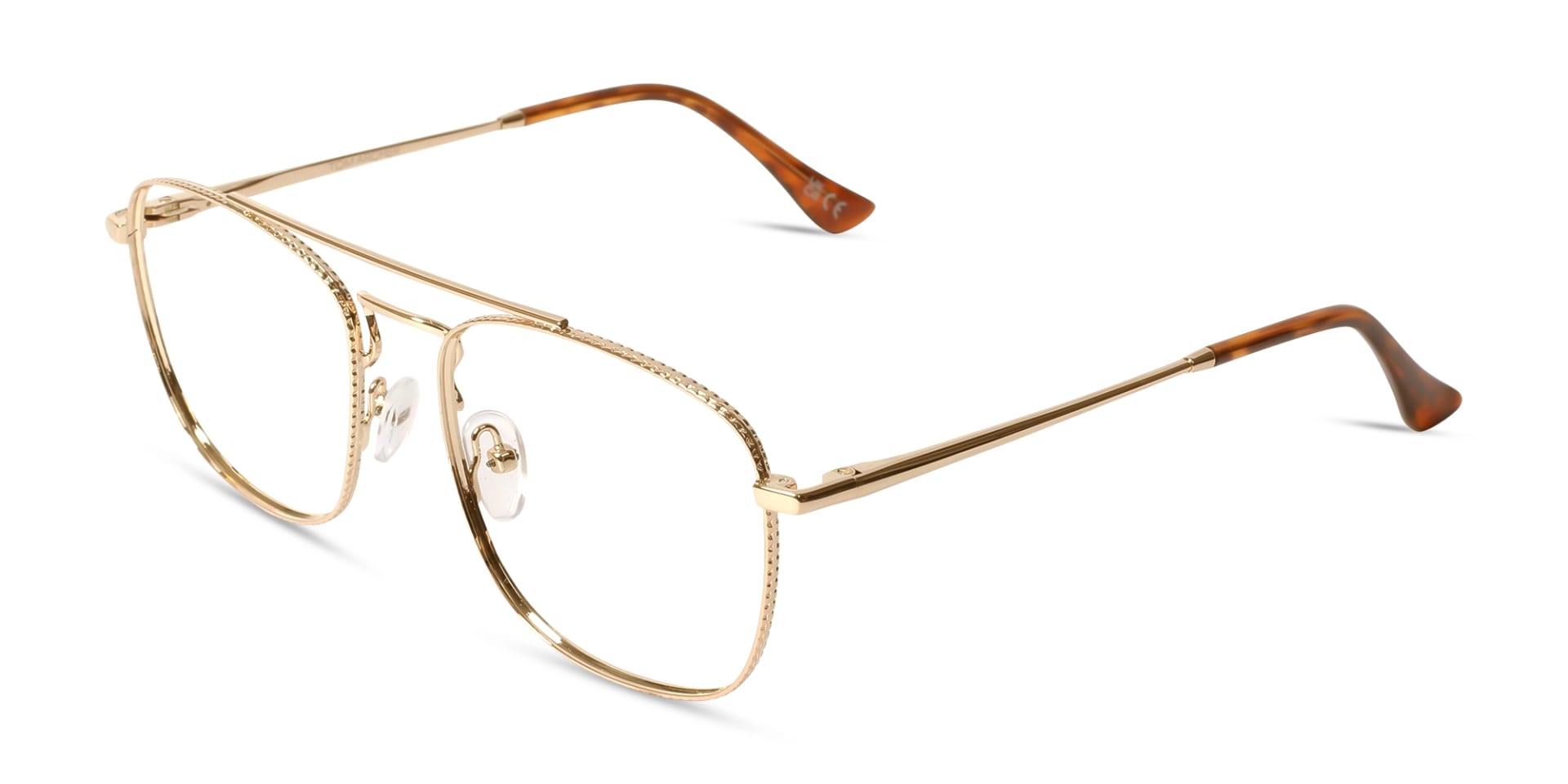 Gold Square Double Bridge Eyeglasses 3