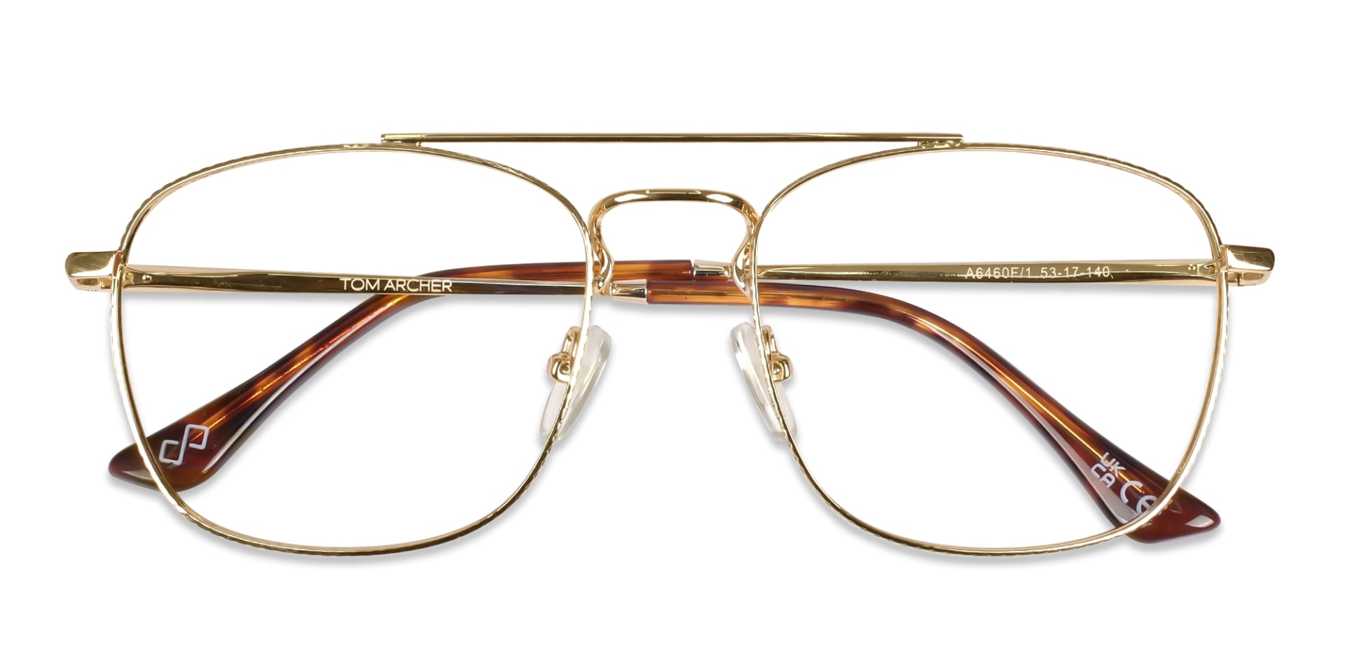 Gold Square Double Bridge Eyeglasses 6