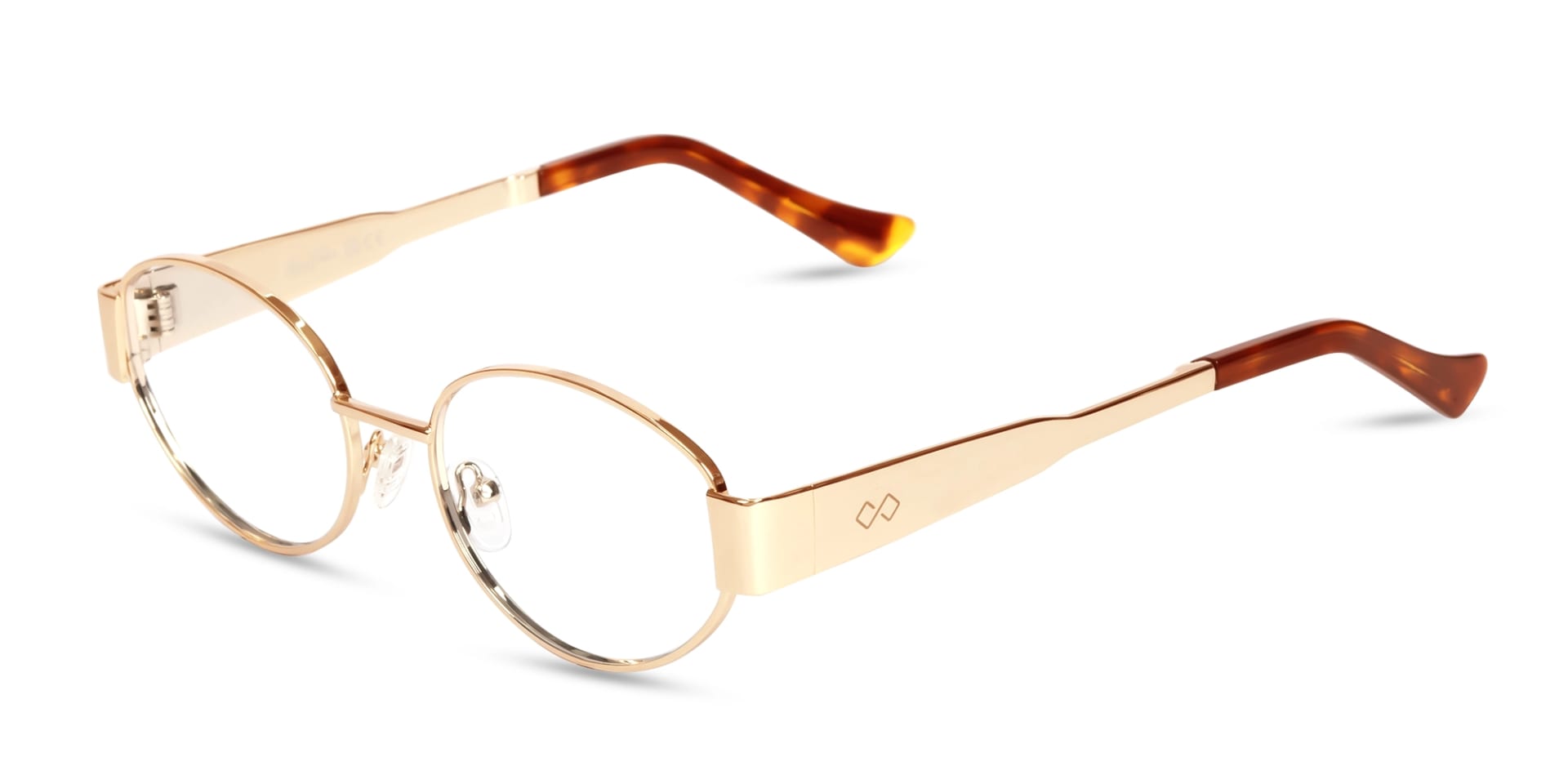 Stylish Champagne Gold Metal Full Rim Sunglasses 3