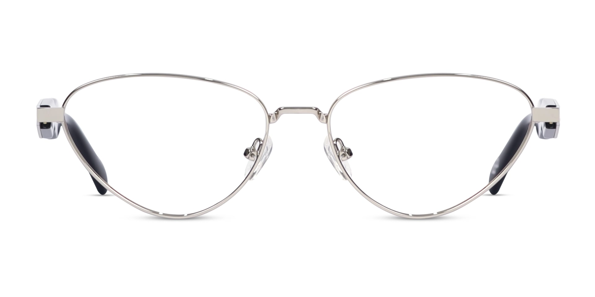 Silver Metal Cat-Eye Full Rim Glasses 1