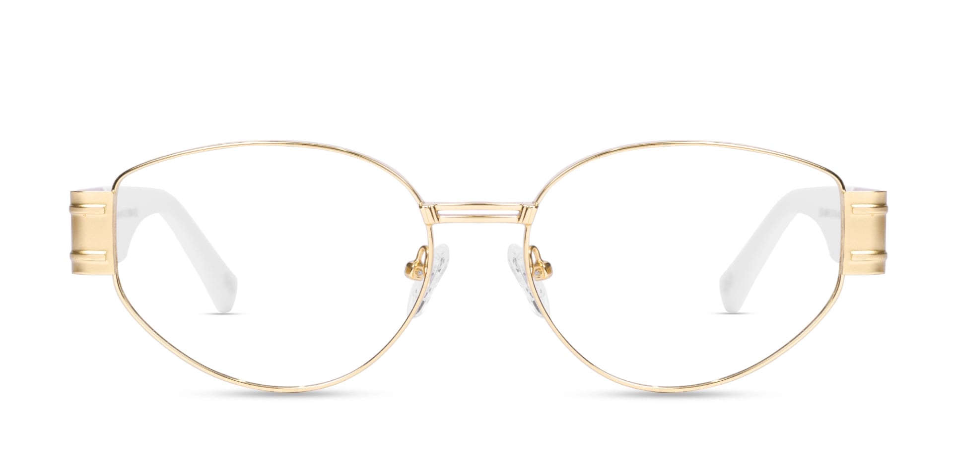 Matte Gold Oval Full Rim Glasses-1