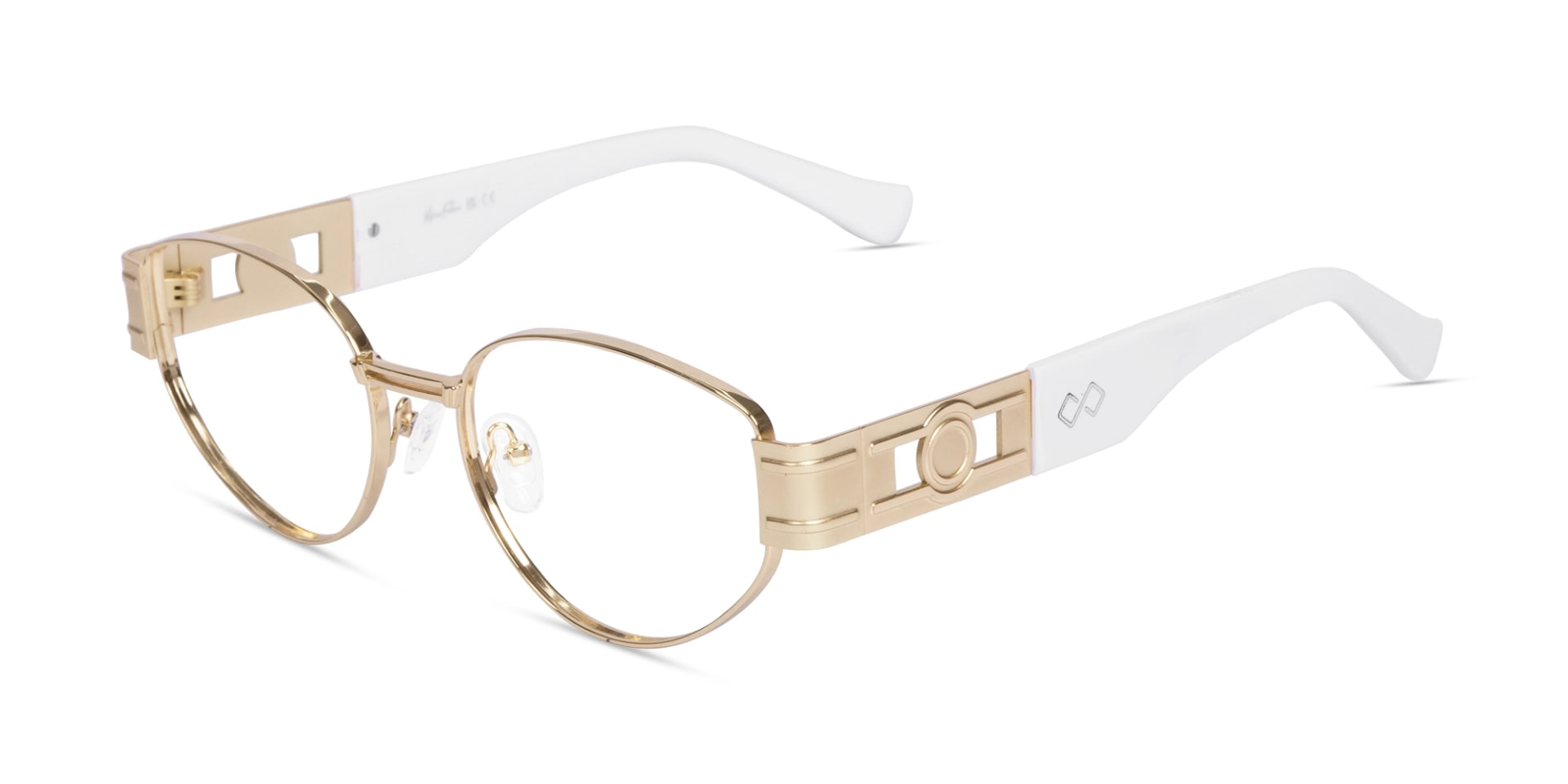 Matte Gold Oval Full Rim Glasses-3