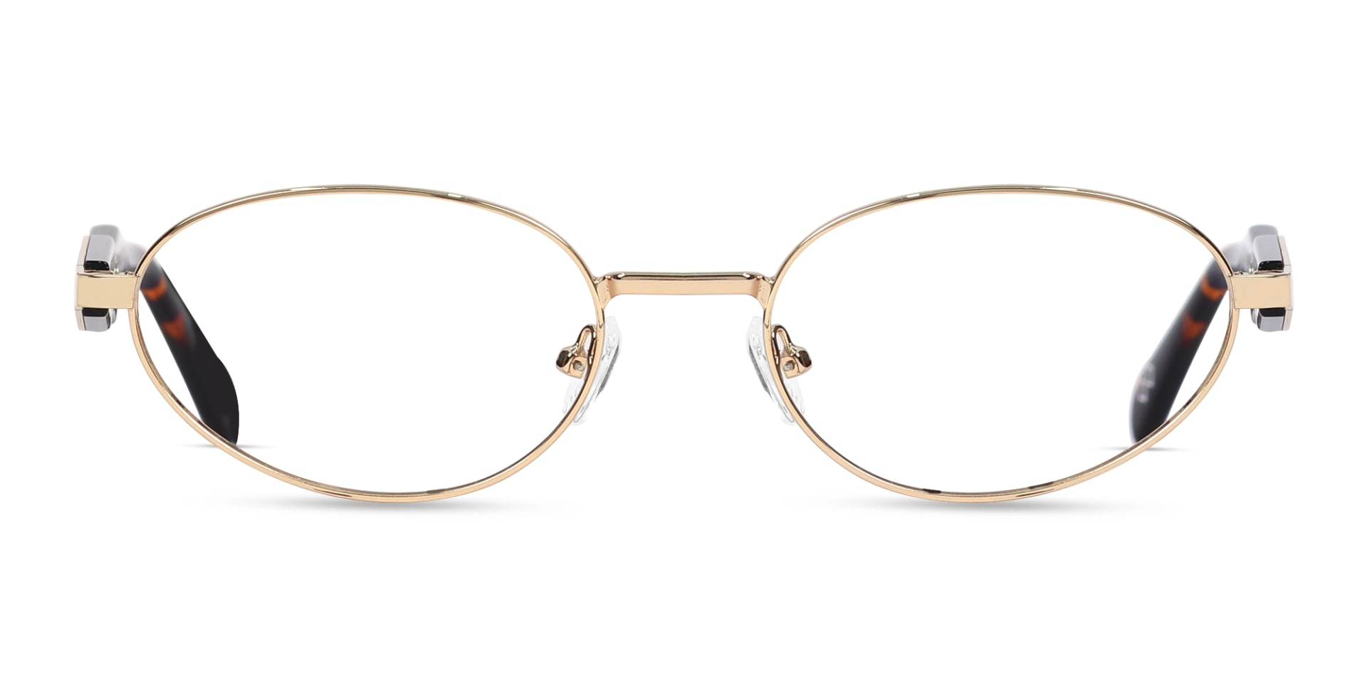 Champagne Gold Oval Full Rim Glasses-1