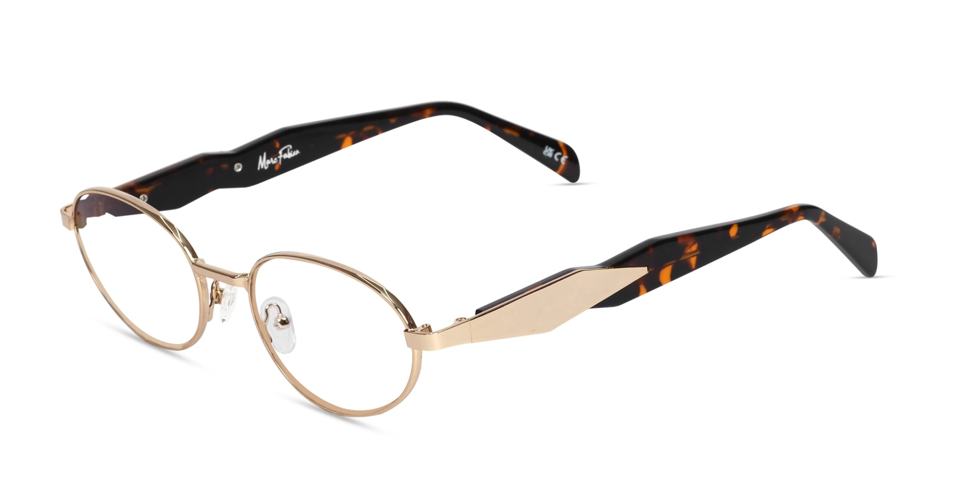 Champagne Gold Oval Full Rim Glasses-3