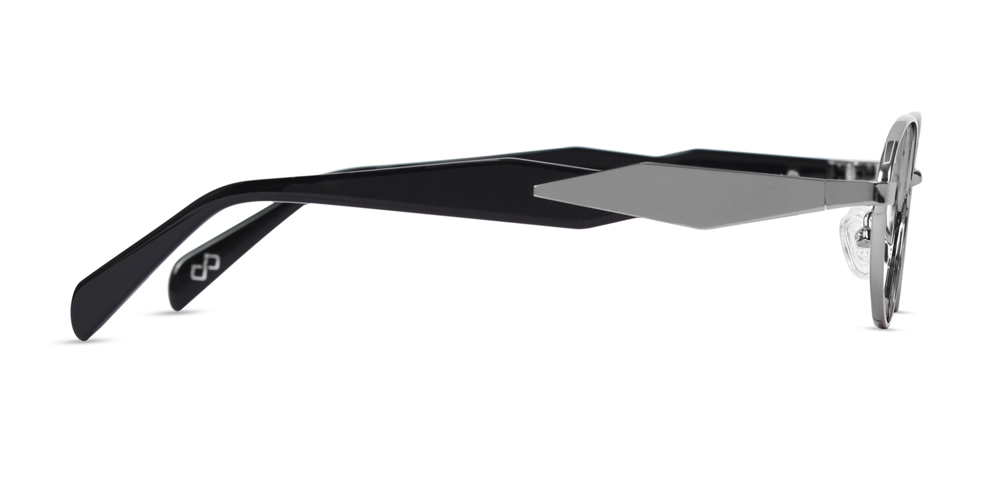 Polished Gunmetal Oval Glasses-4