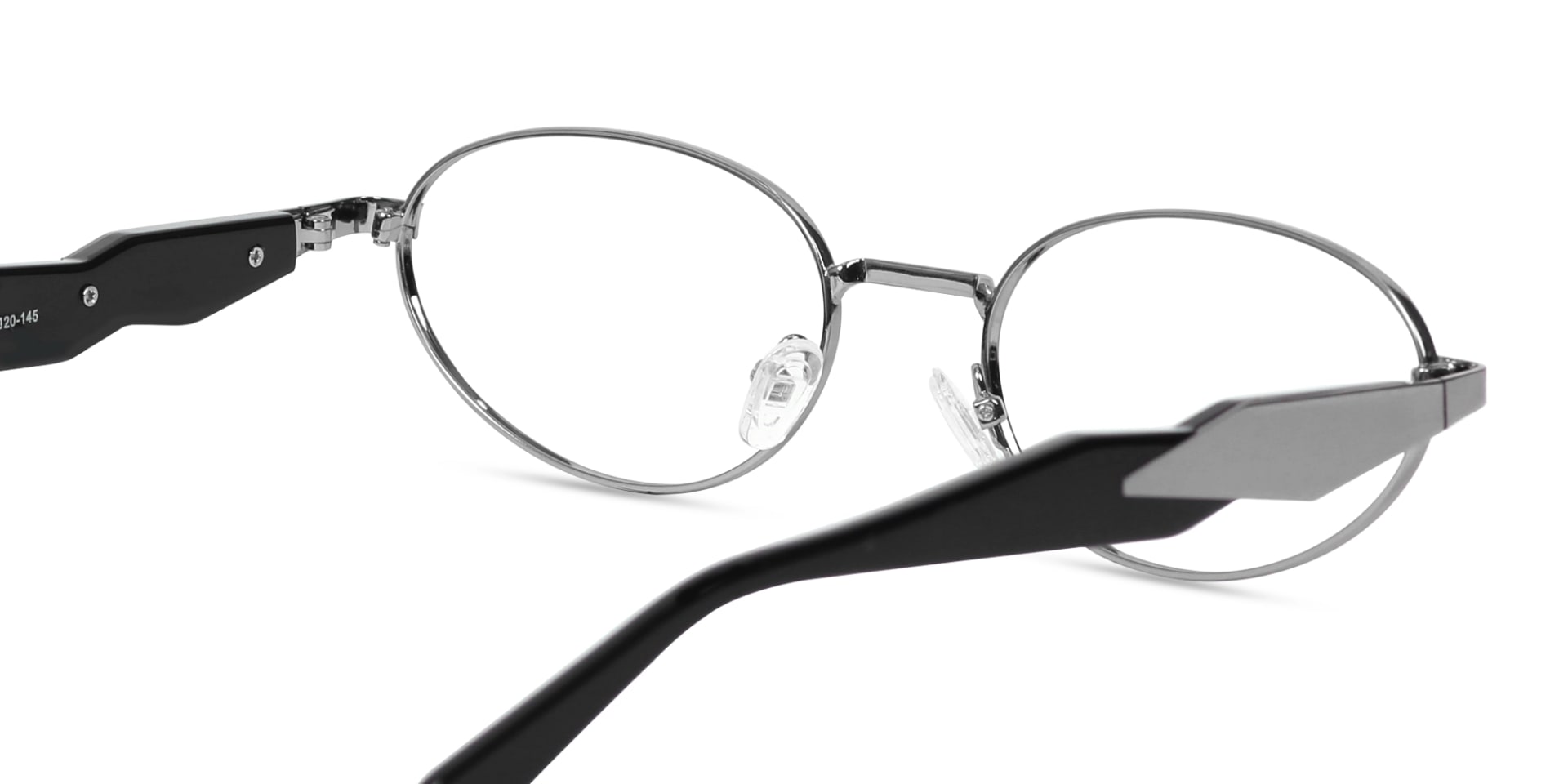 Polished Gunmetal Oval Glasses-5