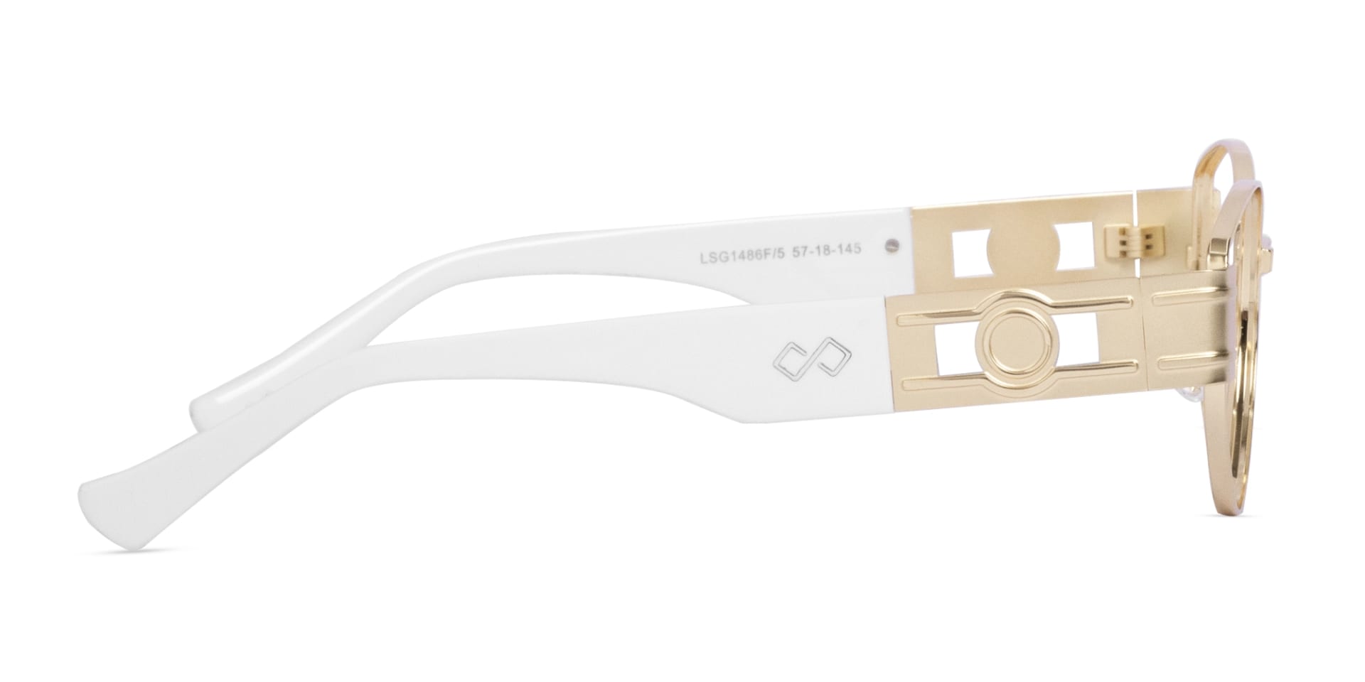 Matte Gold Oval Full Rim Glasses-4