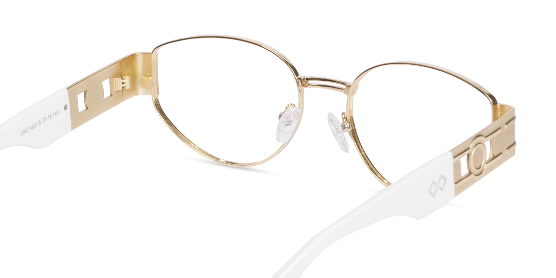 Matte Gold Oval Full Rim Glasses-5