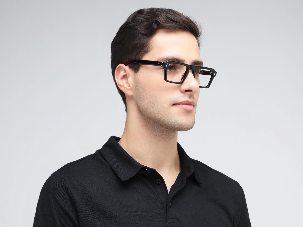 Black Rectangular Keyhole Glasses-42