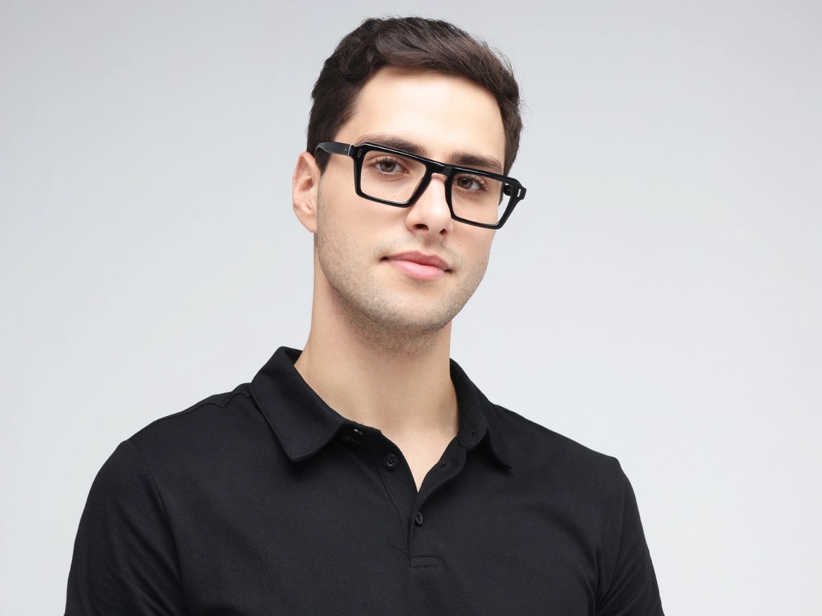Black Rectangular Keyhole Glasses-41