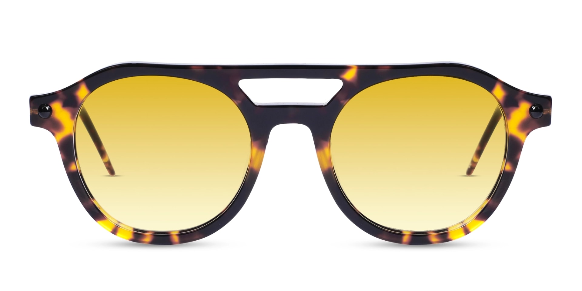 Tortoise & White Round Full Rim Sunglasses-1