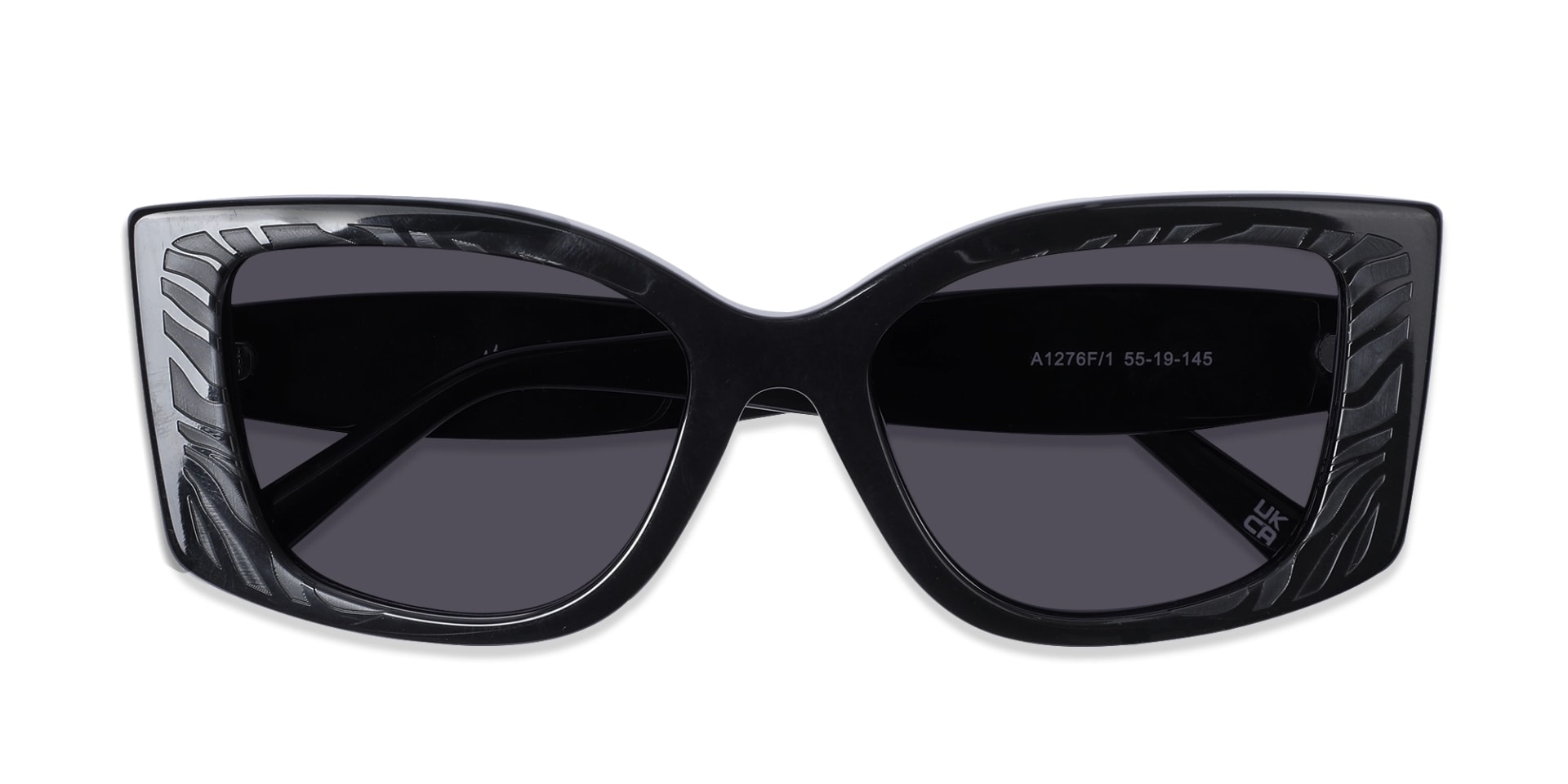 Black Frame With Dark Grey Tint Sunglasses-6