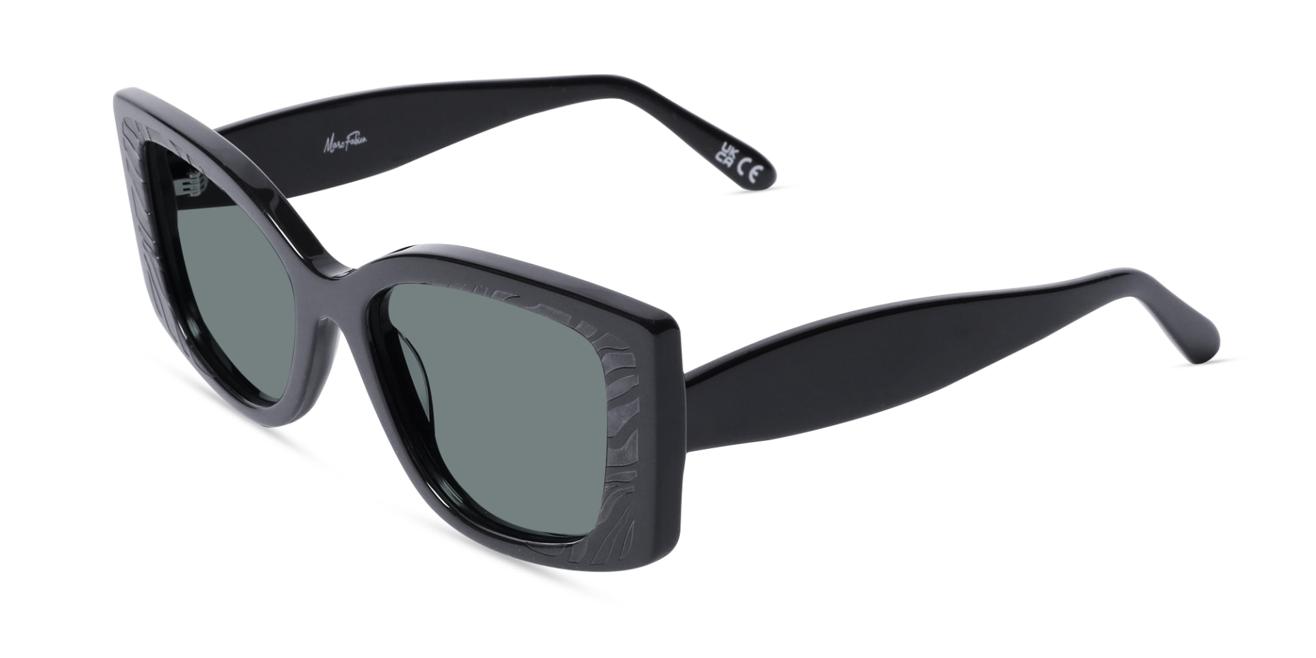 Black Frame With Greenish Grey Tint Sunglasses-3
