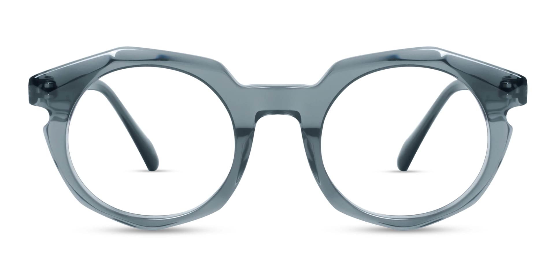 Crystal Slate Grey Round Oval Glasses 1