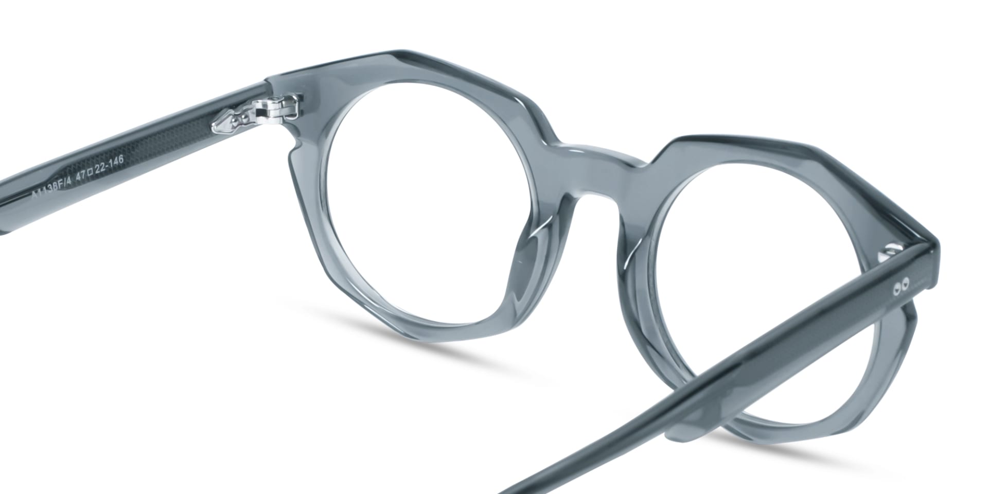 Crystal Slate Grey Round Oval Glasses 5