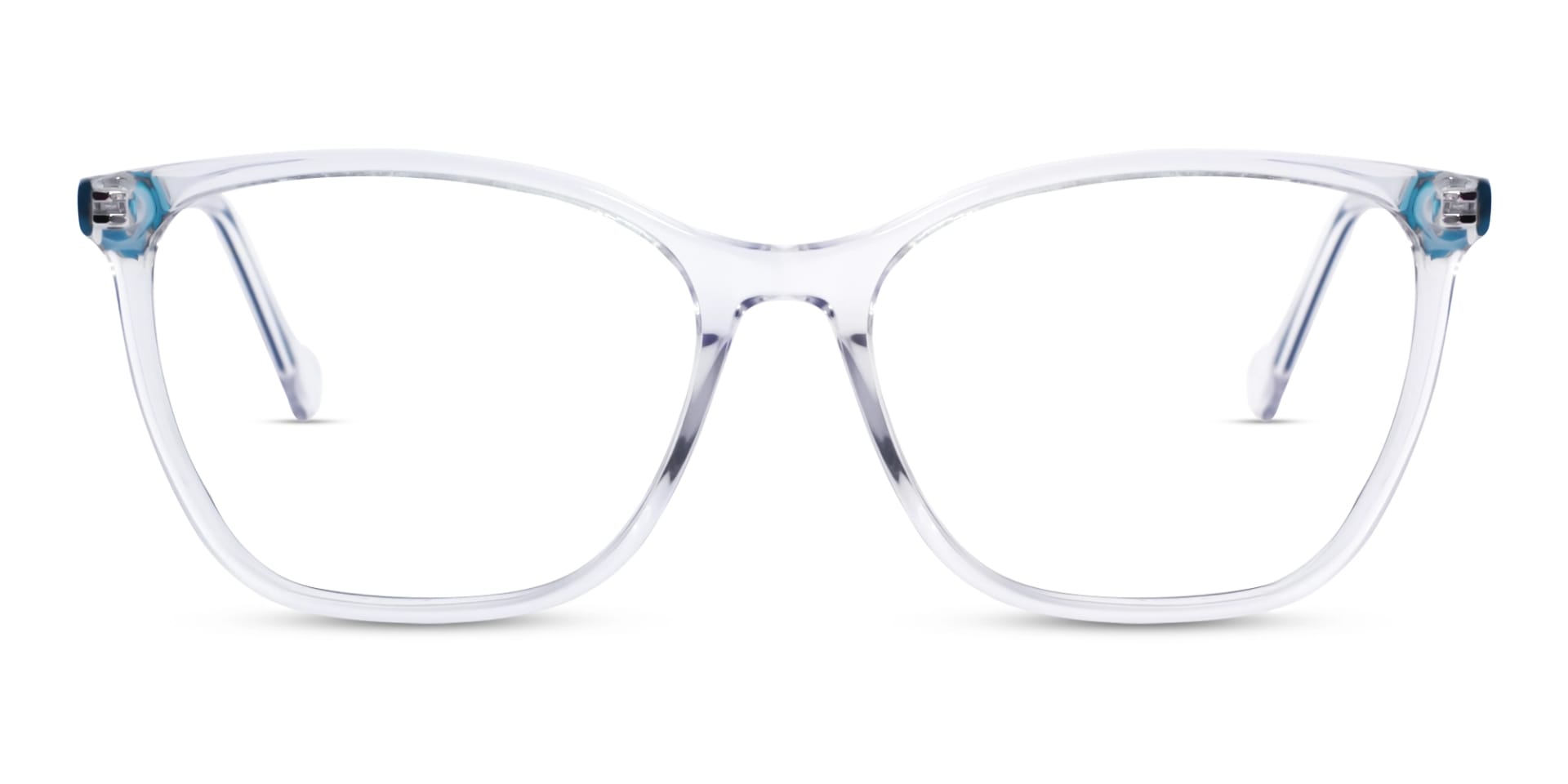 Crystal Clear Square Cateye Acetate Glasses 1
