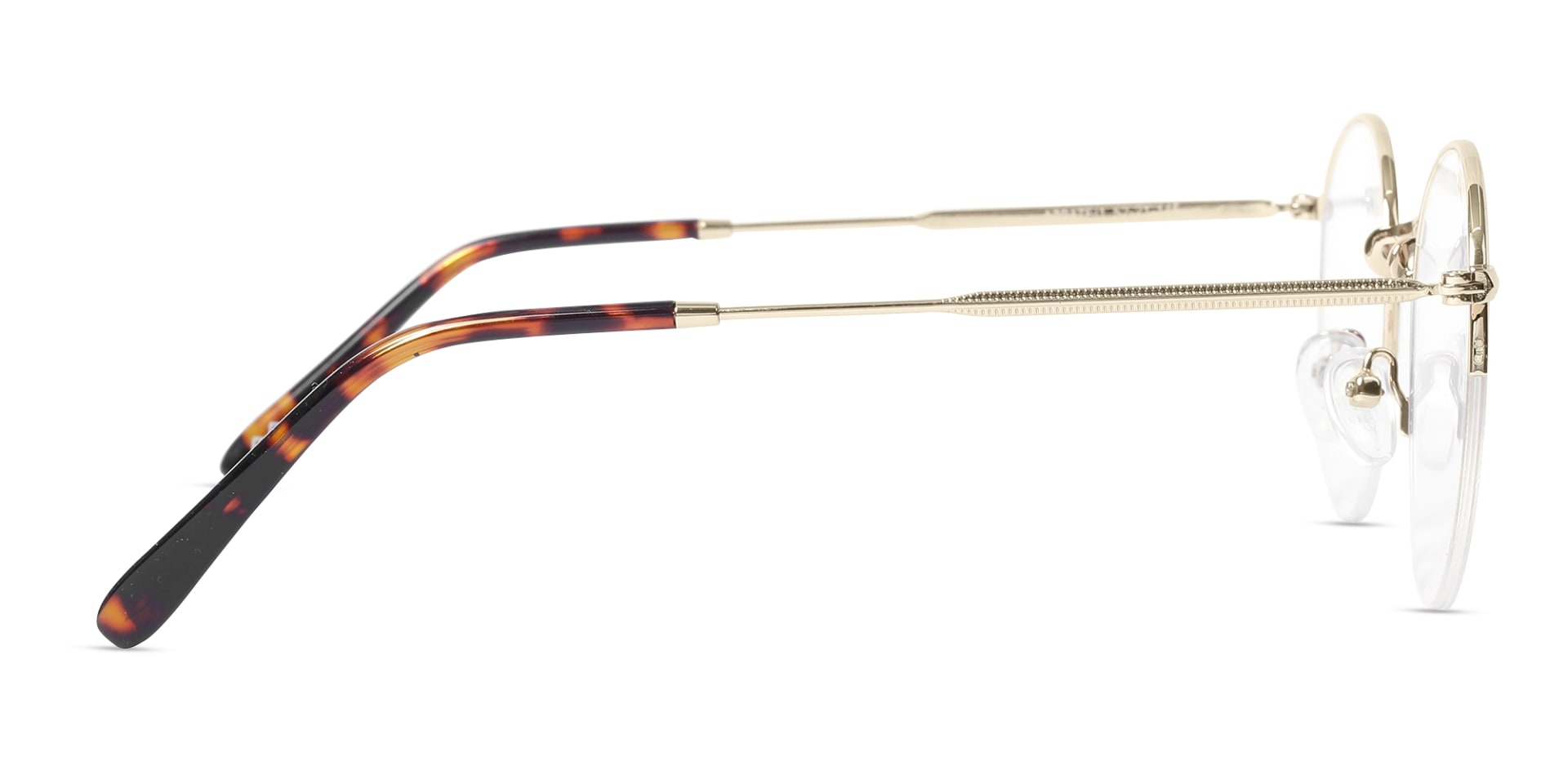 Gold & Tortoise Round Metal Glasses-4