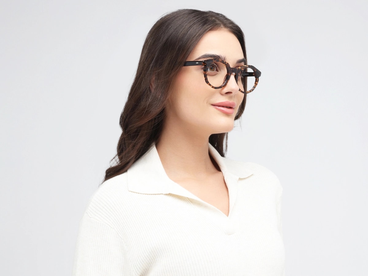 Brown Oval Eyeglasses 53