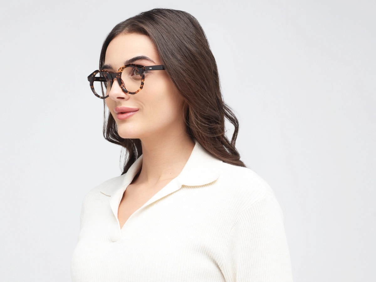 Brown Oval Eyeglasses 52