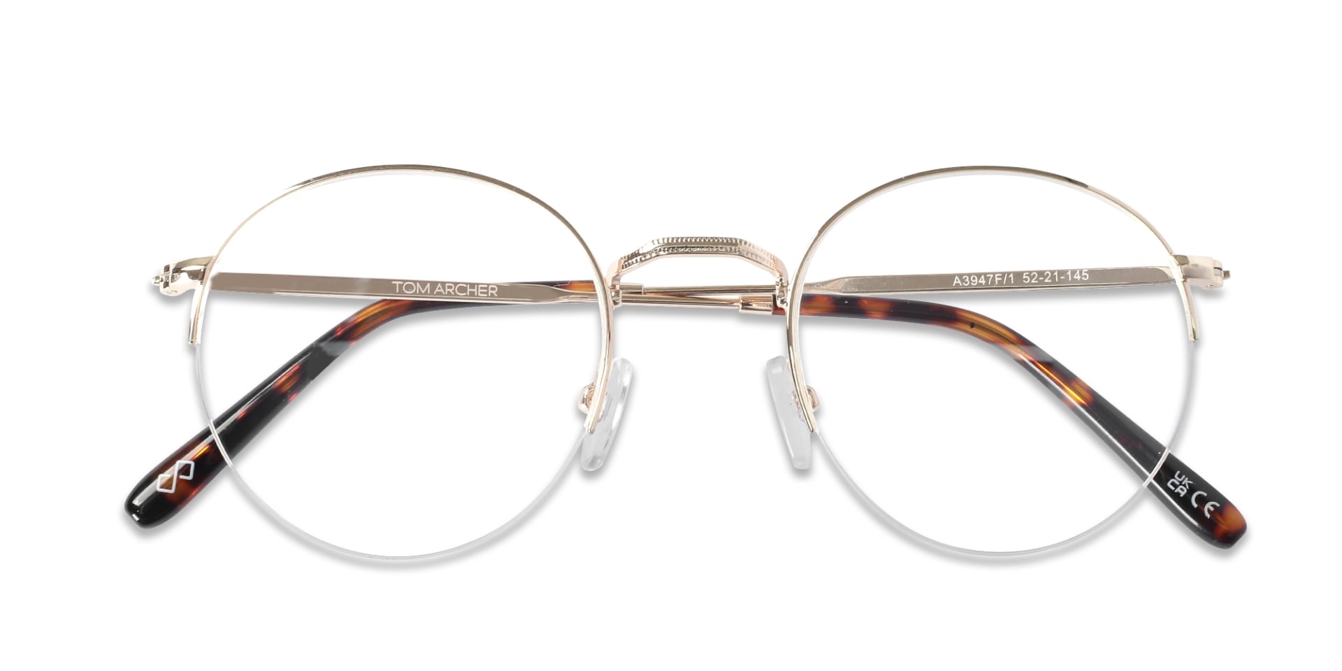 Gold & Tortoise Round Metal Glasses-6