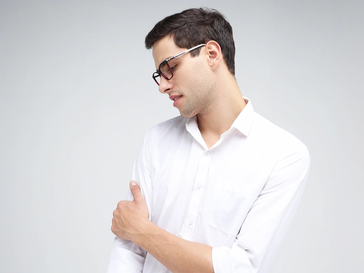 Dark Red Square Cateye Acetate Eyeglasses 42