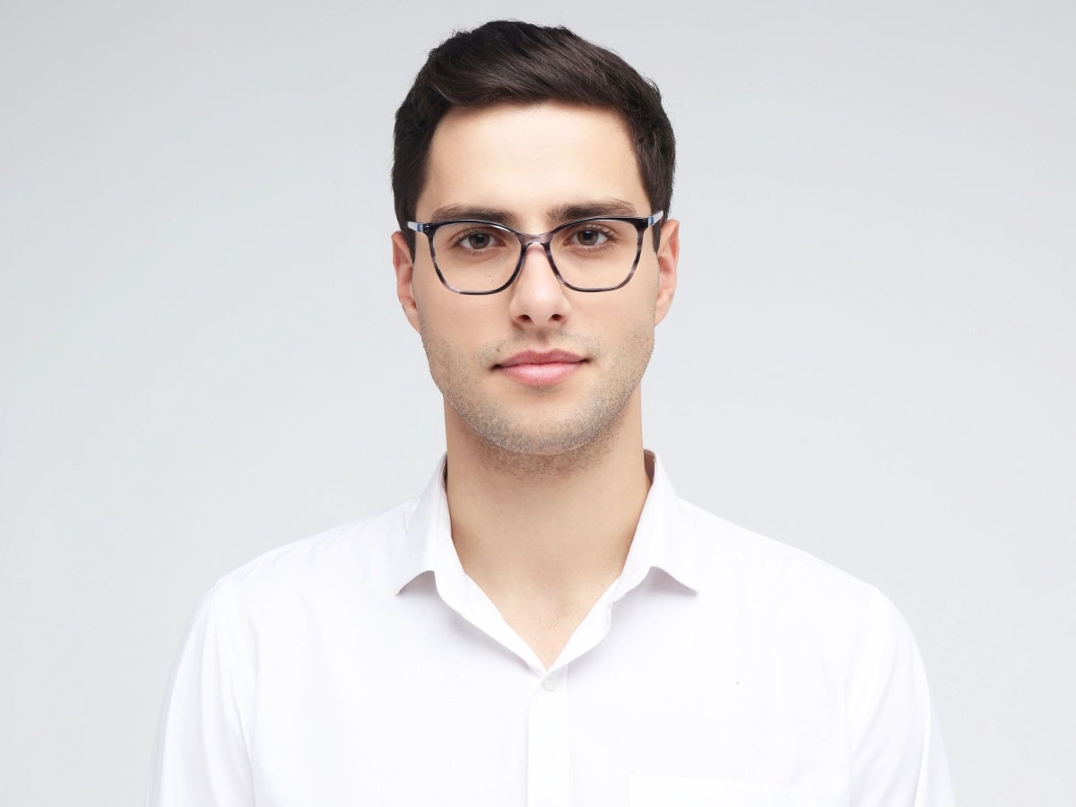 Crystal Grey Marble Square Cateye Acetate Glasses 41