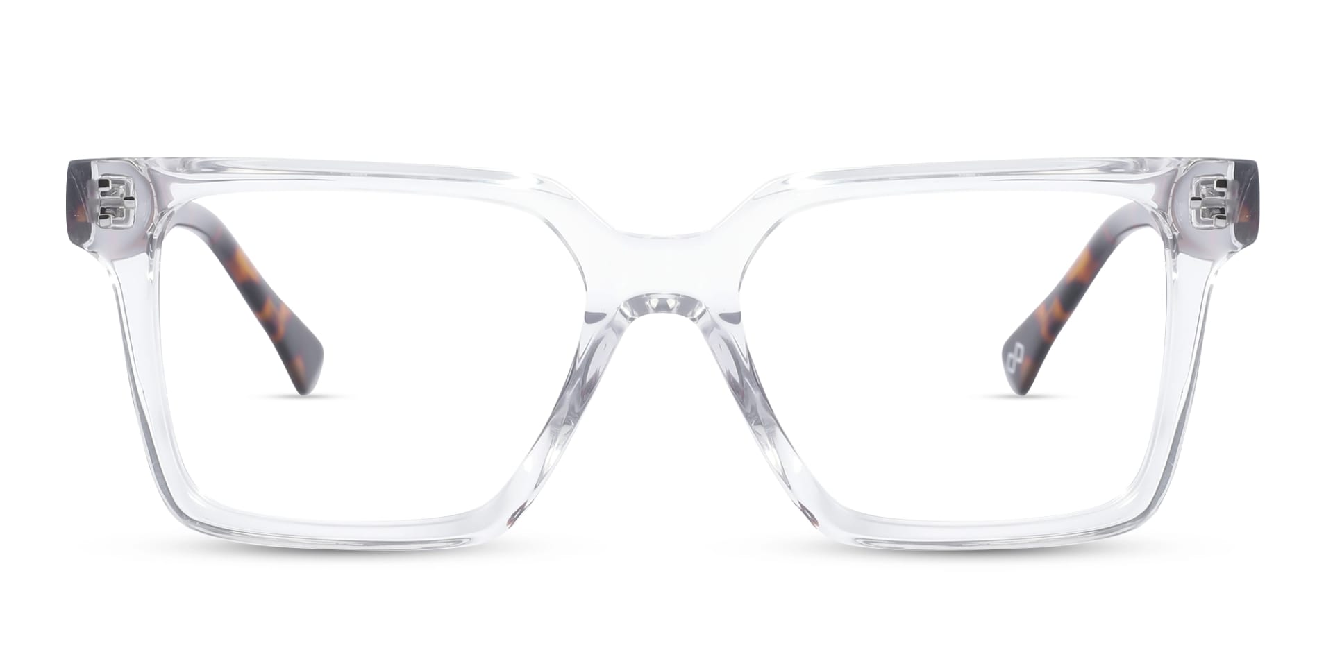 Crystal Clear Square Frame With Tortoise Temple 1