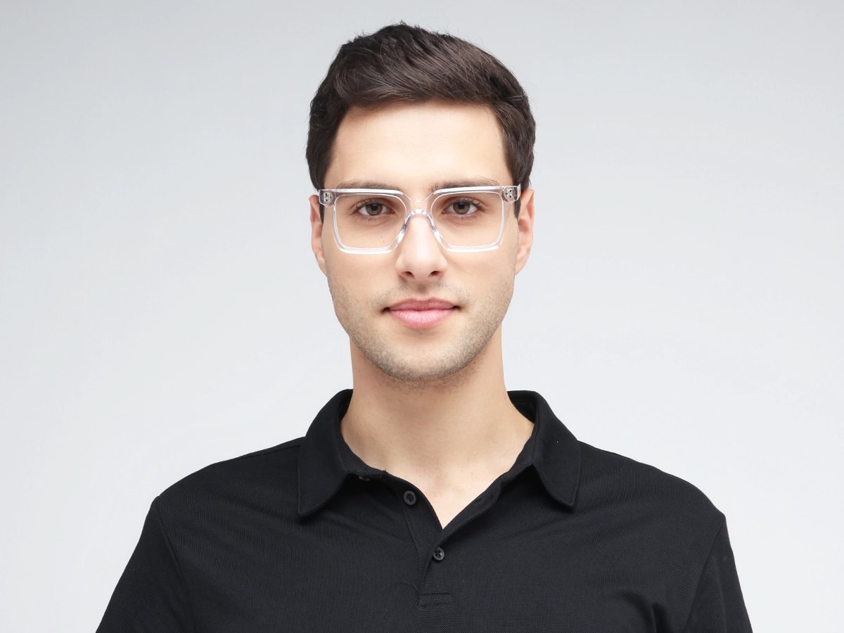 Crystal Clear Square Frame With Tortoise Temple 41