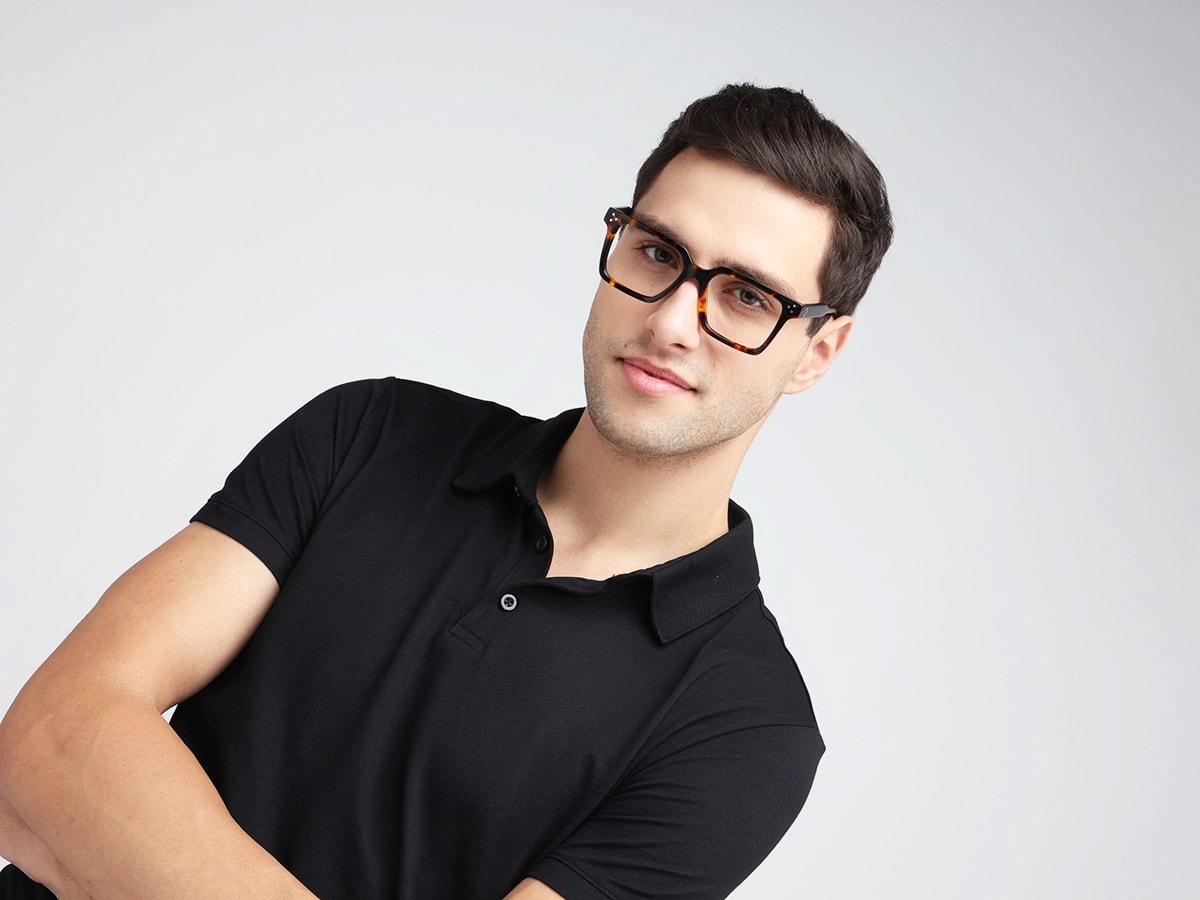 Dark Tortoise Acetate Square Eyeglasses 42