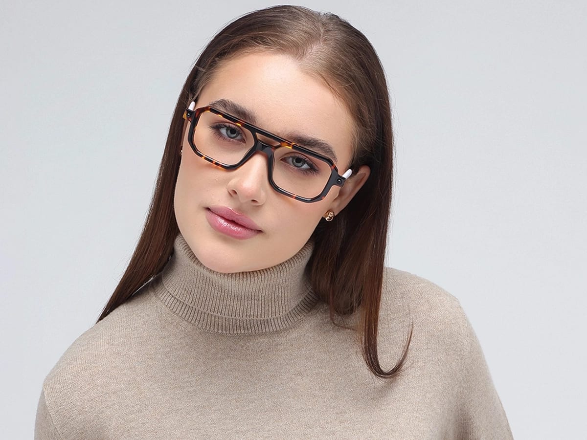 Rectangular Tortoise Glasses 51