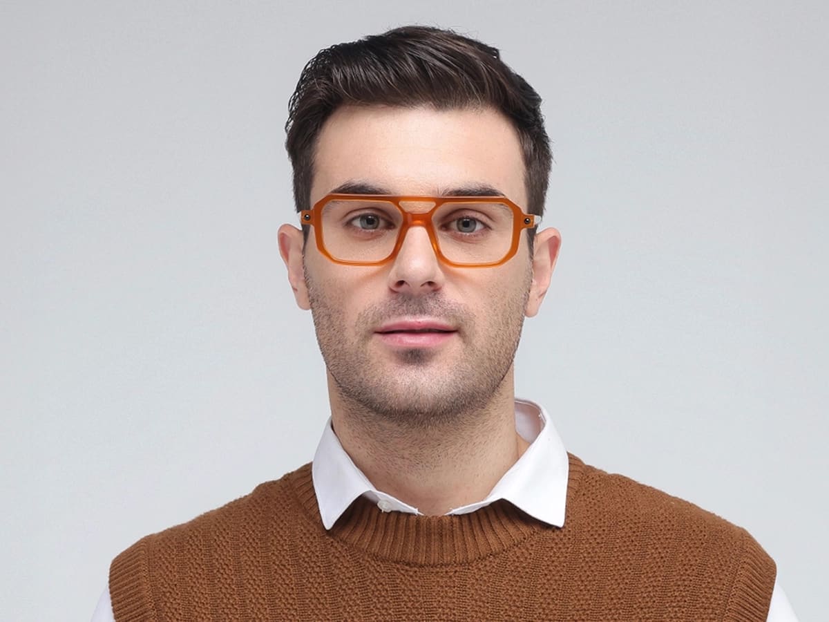 Orange Rectangle Glasses 41