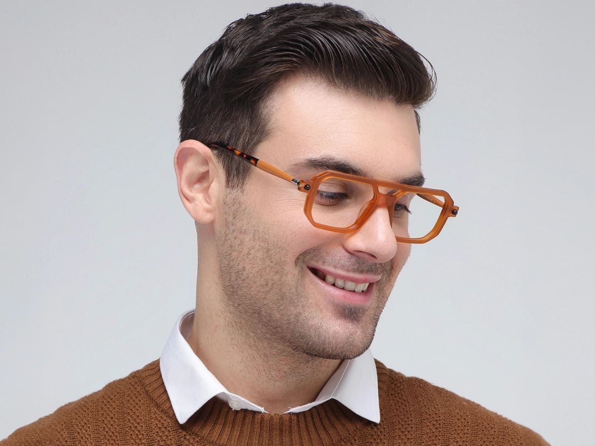 Orange Rectangle Glasses 43