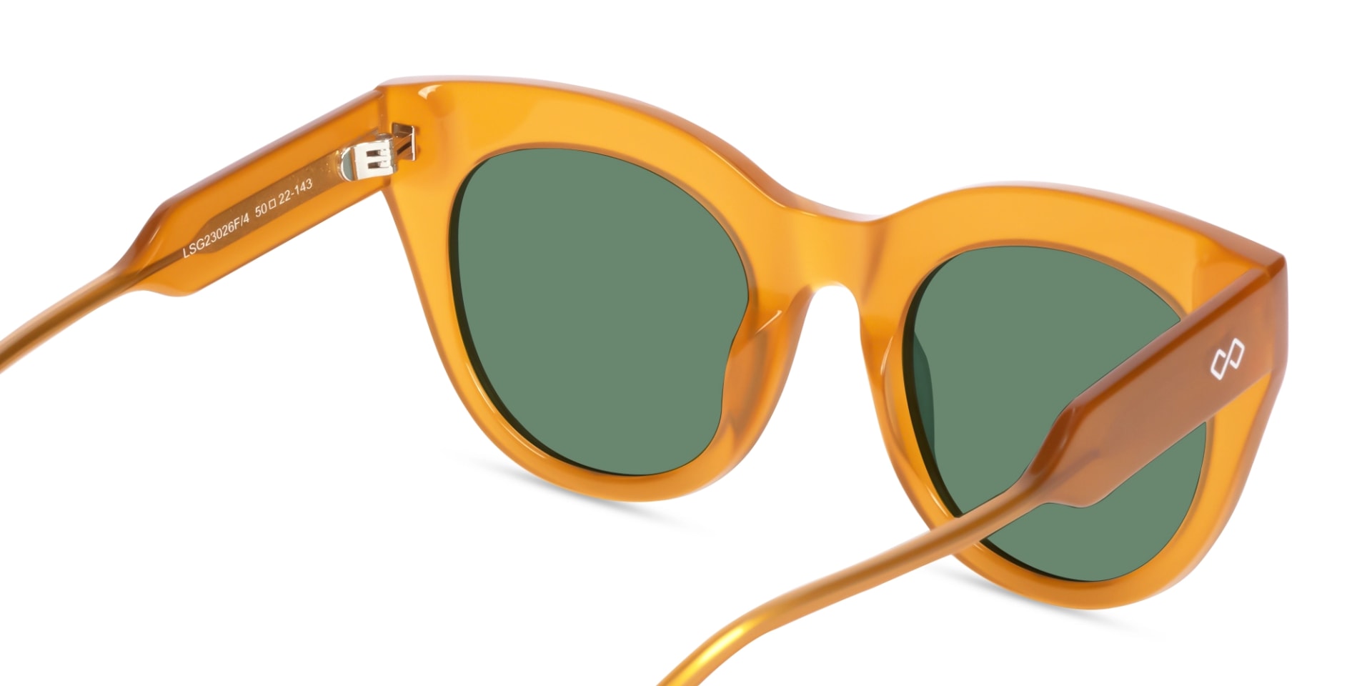 Brown Cat-Eye Frame With Green Tint Sunglasses-5