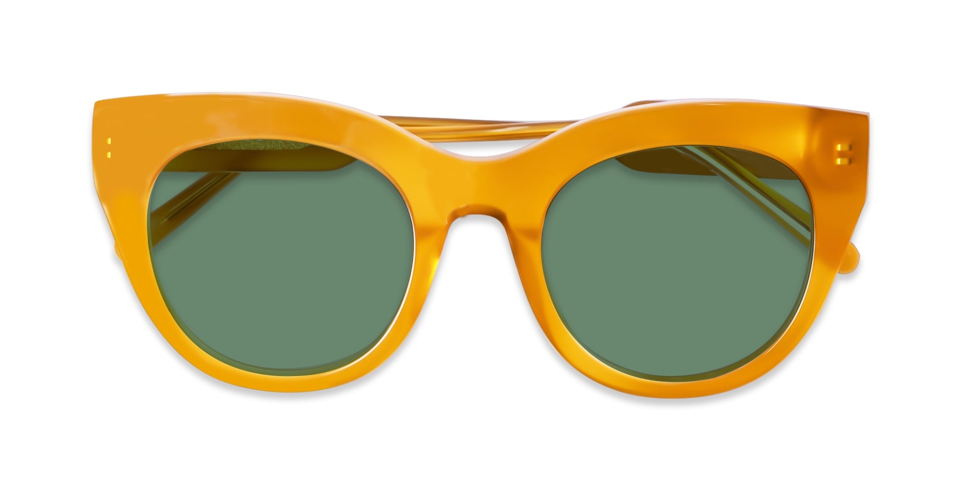 Brown Cat-Eye Frame With Green Tint Sunglasses-6