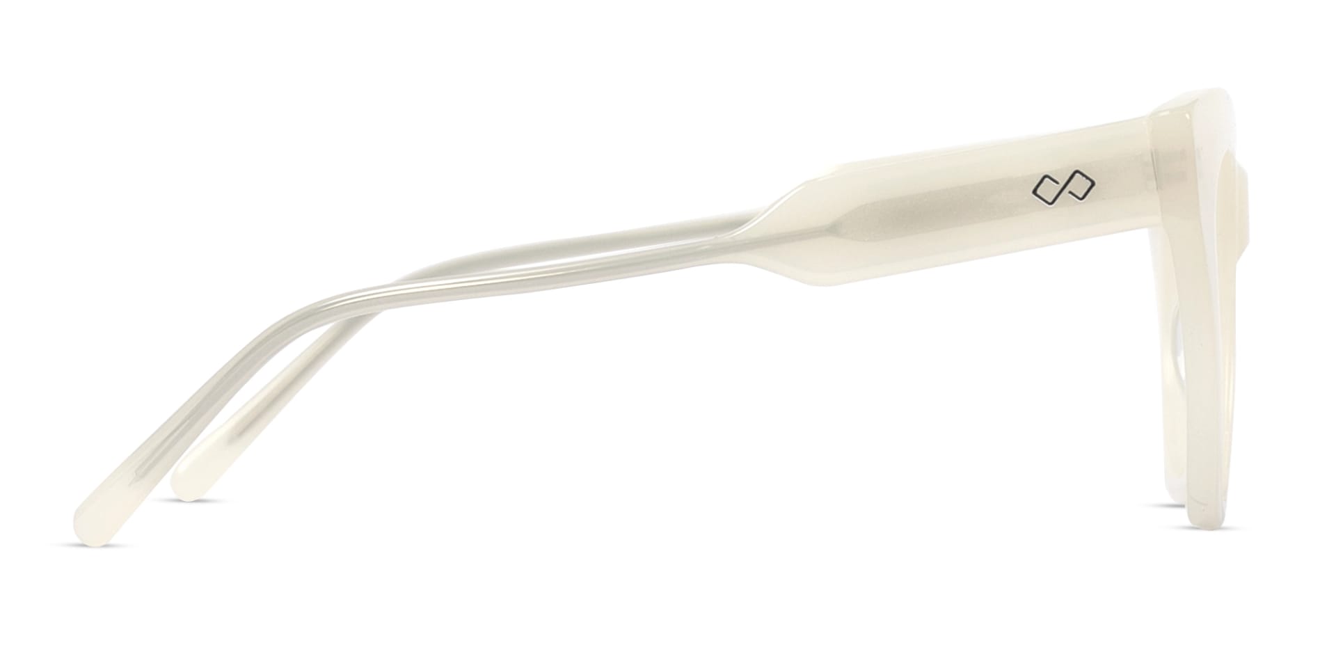 Pearl White Cat-Eye Frame With Dark Grey Tint Sunglasses-4