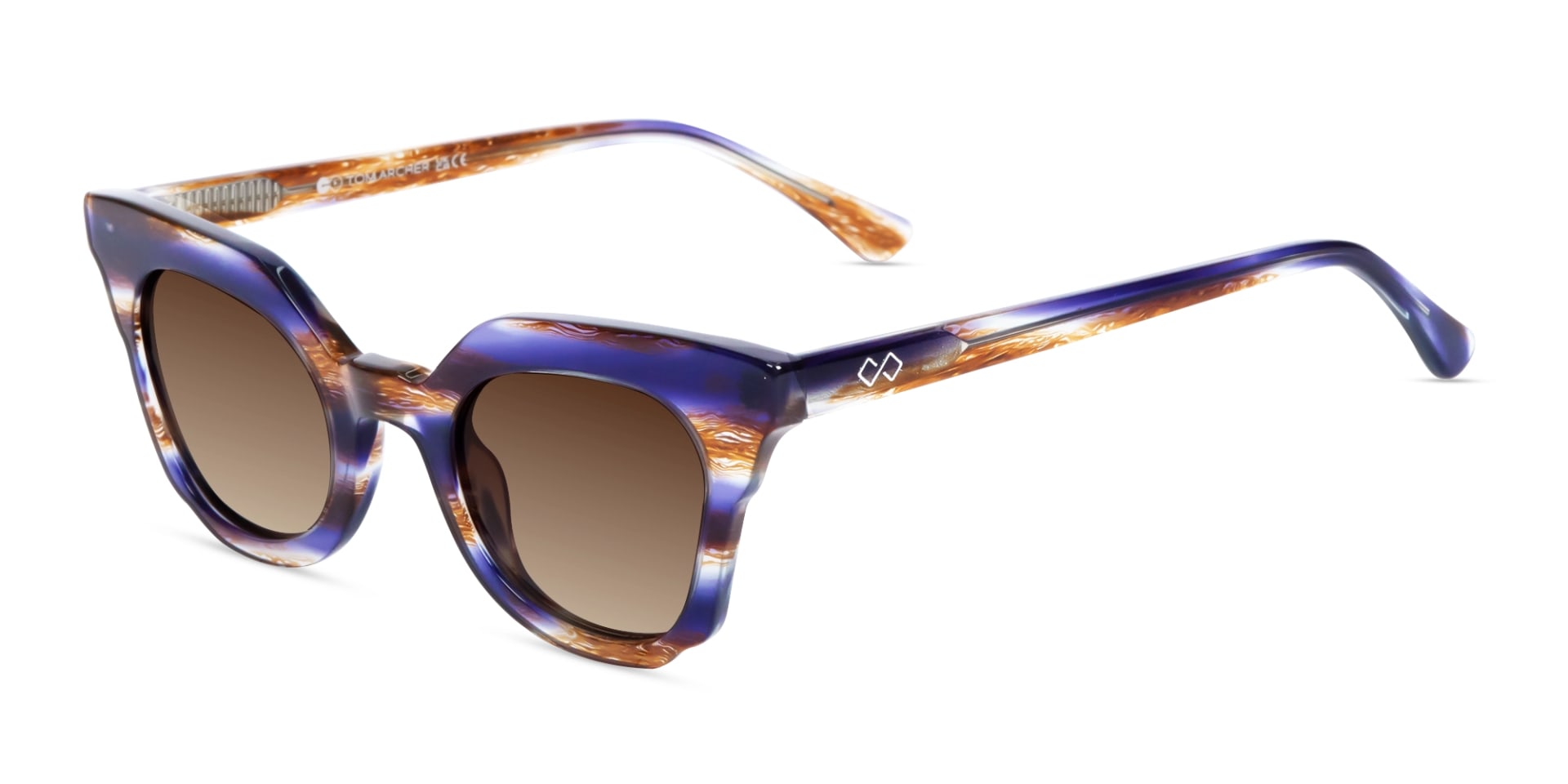 Galaxy Marble Frame With Brown Gradient Tint Sunglasses-3