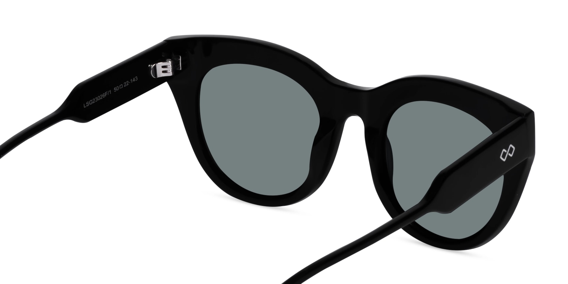 Black Cat-Eye Frame With Dark Grey Tint Sunglasses-5