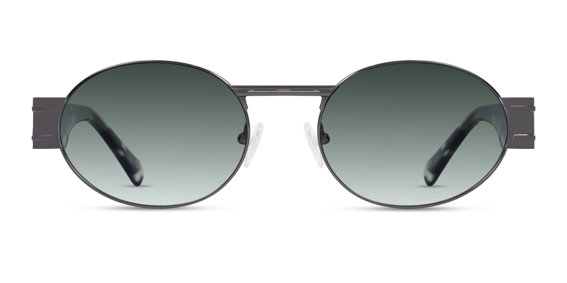 Matte Grey Oval Full Rim Sunglasses 1