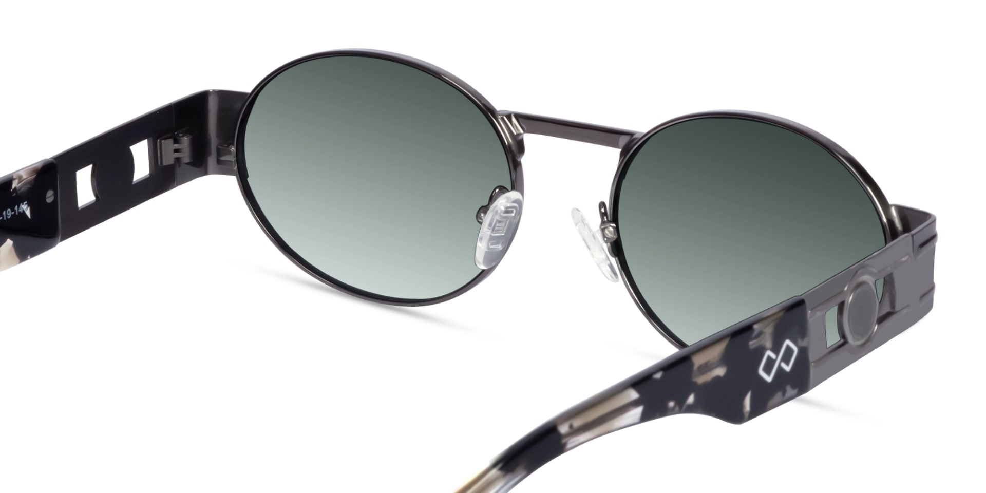 Matte Grey Oval Full Rim Sunglasses 5